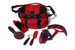 Rhinegold RED Grooming Bag with Kit, 7 Pieces