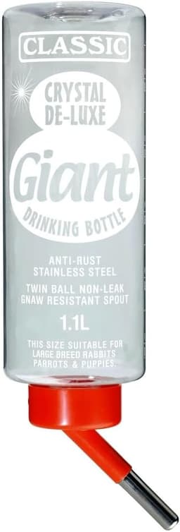 CLASSIC Crystal Deluxe Giant Small Animal Drinking Bottle, 38 oz