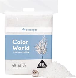 Niteangel Aspen Shaving Bedding for Small Pets (65L, White Paper Bedding)