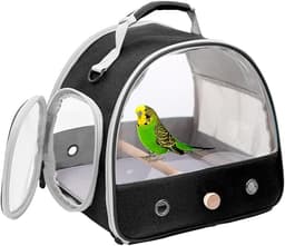 Bird Travel Carrier, Portable with Standing Perch and Mat