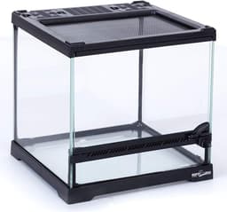 REPTIZOO Mini Reptile Glass Terrarium Tank, 8"x8"x8", Front Opening Door