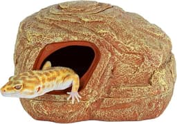 REPTI ZOO Gecko Hide Cave, 2 in 1 Snake Reptile Hideout