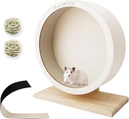 HJLSWXKQ 6.6 inch Silent Wooden Hamster Wheel with Removable Track