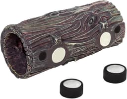 REPTIZOO Magnetic Reptile Hide Cave, Resin Hollow Tree Trunk Hideout