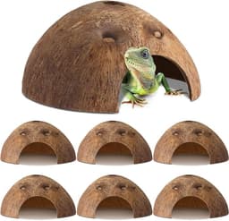 Woanger 6 Pcs Natural Coconut Reptile Hideouts