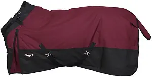 TOUGH1 1200D Turnout Blanket with SNUGGIT, 300-G, Burgundy, 78-in