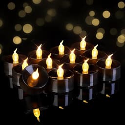 Homemory 24-Pack Black Flameless Battery Tealight Candles, 200+ Hours