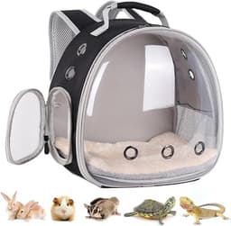 Portable Small Animal Backpack Travel Carrier for Guinea Pig, Rabbit, Bearded Dragon