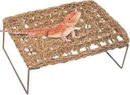 AGGQQA Bearded Dragon Hammock, Metal-Leg Basking Platform (Rectangle)