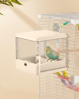 septillar Bird Feeder and Bath for Cage, Hanging Bird Bathtub