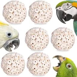 6 Pack Bird Toy Sola Balls, Natural Parrot Soft Chew Shredding Toy