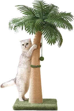 Furlogy 40" Tall Cat Scratching Post Cat Tree, Natural Sisal Rope Cat Scratching Post for Indoor Cats, Adults & Kittens