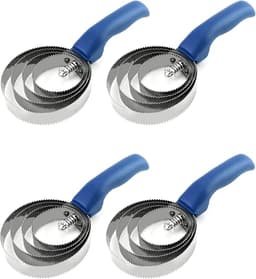 QWORK Reversible Stainless Steel Curry Comb with Soft Touch Grip, 4-Pack