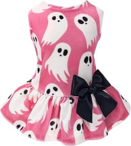 Fitwarm Halloween Ghost Dog Dress, Funny Dog Halloween Costumes, Doggy Clothes for Small Dogs Girl