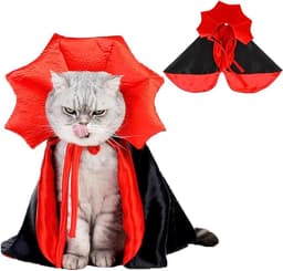 FOIMAS Dog Cat Halloween Costume, Vampire Devil Cape Cloak Pet Costume for Cats Dogs
