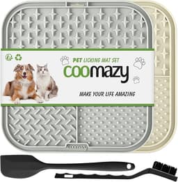 Coomazy Lick Mat for Dogs Cat Slow Feeder Lick Mat with Suction Cups, 2 Pack