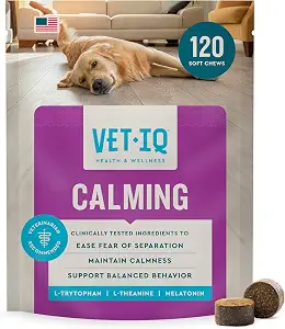 VetIQ Calming Support Chews for Dogs, Anxiety Relief, 120ct