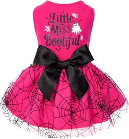 Fitwarm Little Miss Bootiful Halloween Dog Dress, Funny Costumes for Small Dogs Girl, Pet Outfit