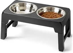 Amazon Basics Elevated Dog Bowls Stand, 5-Height Adjustable