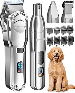 oneisall Dog Clippers for Grooming Thick/Matted Hair, 4-in-1 Grooming Kit