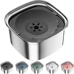 UPSKY 3L Stainless Steel Dog Water Bowl, No-Spill Slow Drinking