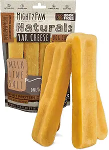 Mighty Paw Yak Chews, Long Lasting Hard Chew for Large Dogs, 4 Pack