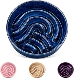 vancasso Ceramic Slow Feeder Puzzle Dog Bowl, 0.6 Cup