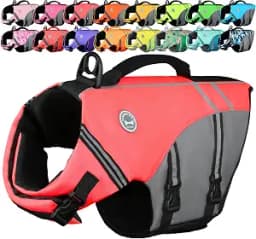 VIVAGLORY Dog Life Vest Sports Style, L, Bright Pink