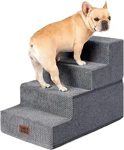 EHEYCIGA Dog Stairs for Bed 18" H, 4-Step Foam Dog Steps